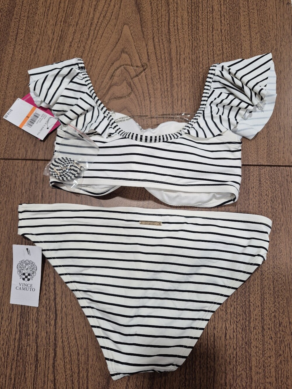 NWT Vince Camuto Cruise 2 Piece Striped Swimsuit - Picture 4 of 14
